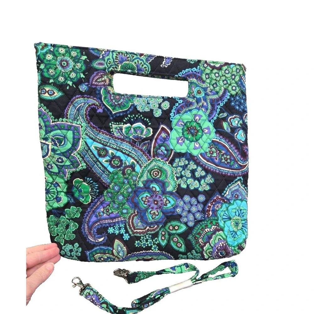 Vera Bradley Blue Rhapsody Holiday Tote Square Shoulder Bag W/Strap Retired 2009